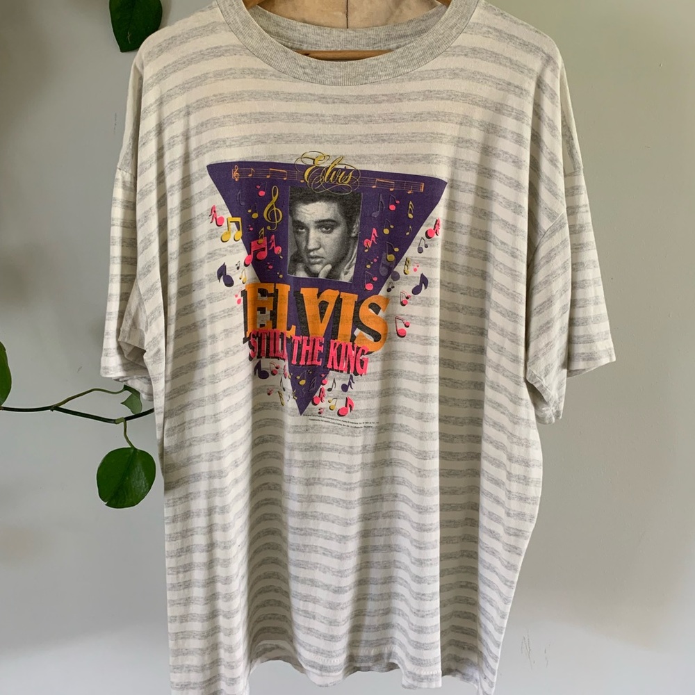 Vintage Elvis Striped T-Shirt